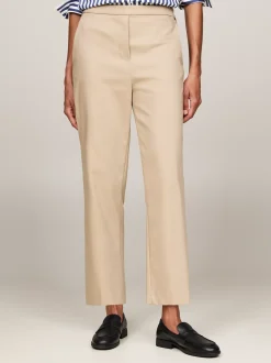 Spodnie*Tommy Hilfiger Wąskie Spodnie Z Prostymi Nogawkami Do Kostki BEIGE