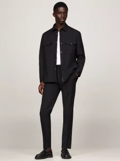 Garnitury I Kostiumy|Spodnie*Tommy Hilfiger Wąskie Spodnie Z Zaprasowanymi Kantami BLACK
