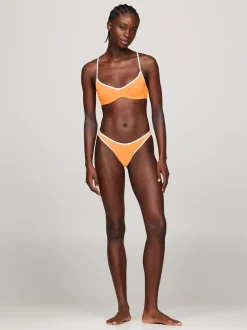Stroje Kąpielowe*Tommy Hilfiger Wysoko Wycięty Dół Od Bikini TH Essential DAYLIGHT ORANGE