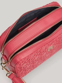 Torebki Na Pasku*Tommy Hilfiger Wytłaczana Torebka Z Monogramem TH HERITAGE PINK