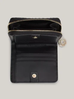 Portfele & Breloczki Do Kluczy*Tommy Hilfiger Wytłaczany Portfel Z Zapięciem Na Zamek BLACK