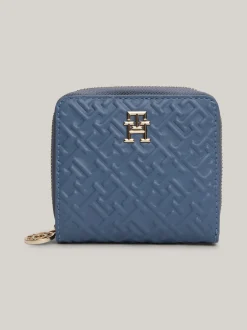 Portfele & Breloczki Do Kluczy*Tommy Hilfiger Wytłaczany Portfel Z Zapięciem Na Zamek FADED INK