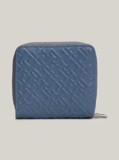 Portfele & Breloczki Do Kluczy*Tommy Hilfiger Wytłaczany Portfel Z Zapięciem Na Zamek FADED INK