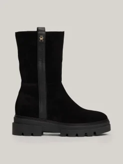 Botki Do Kostki|Botki*Tommy Hilfiger Zamszowe Botki Na Podeszwie Z Protektorem BLACK
