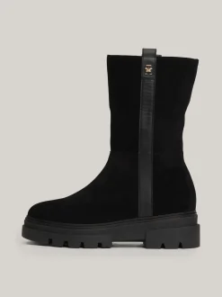 Botki Do Kostki|Botki*Tommy Hilfiger Zamszowe Botki Na Podeszwie Z Protektorem BLACK