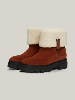 Botki Do Kostki|Botki*Tommy Hilfiger Zamszowe Botki Na Podeszwie Z Protektorem COGNAC BROWN