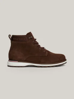 Buty Sznurowane|Buty*Tommy Hilfiger Zamszowe Botki Nad Kostkę Z Logo COCOA