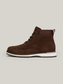 Buty Sznurowane|Buty*Tommy Hilfiger Zamszowe Botki Nad Kostkę Z Logo COCOA