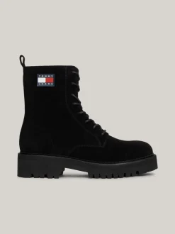 Sznurowane Botki|Botki*Tommy Hilfiger Zamszowe Botki Z Protektorem BLACK
