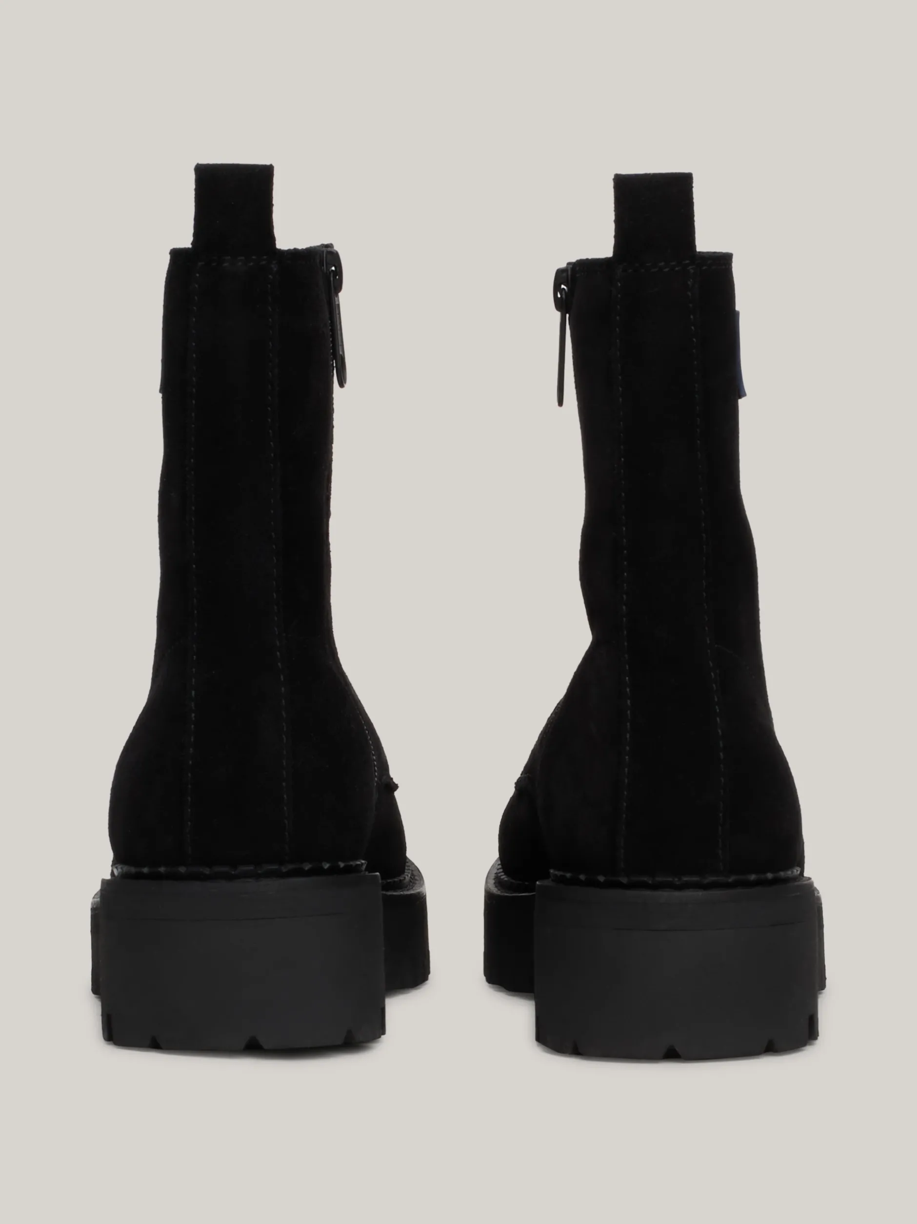 Sznurowane Botki|Botki*Tommy Hilfiger Zamszowe Botki Z Protektorem BLACK