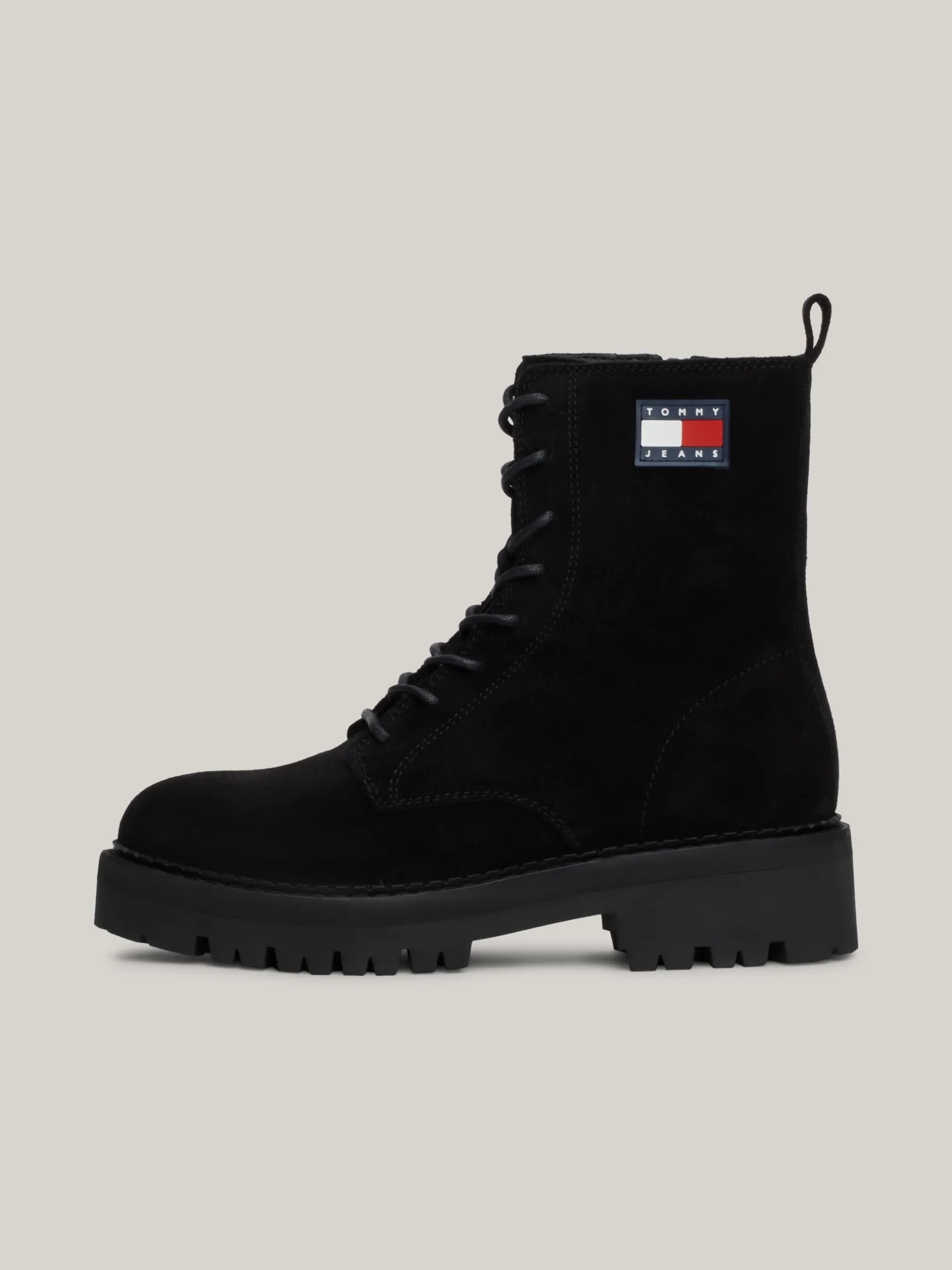 Sznurowane Botki|Botki*Tommy Hilfiger Zamszowe Botki Z Protektorem BLACK