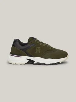 Sneakersy*Tommy Hilfiger Zamszowe Buty Do Biegania Z Monogramem TH UTILITY OLIVE