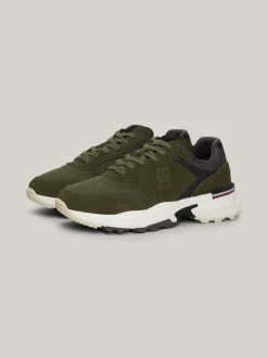 Sneakersy*Tommy Hilfiger Zamszowe Buty Do Biegania Z Monogramem TH UTILITY OLIVE