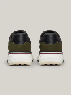 Sneakersy*Tommy Hilfiger Zamszowe Buty Do Biegania Z Monogramem TH UTILITY OLIVE