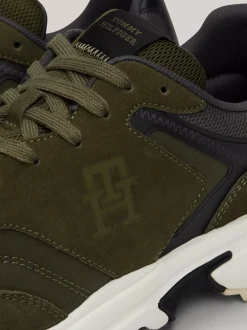 Sneakersy*Tommy Hilfiger Zamszowe Buty Do Biegania Z Monogramem TH UTILITY OLIVE