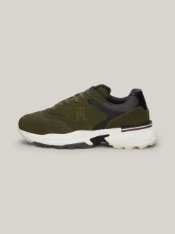 Sneakersy*Tommy Hilfiger Zamszowe Buty Do Biegania Z Monogramem TH UTILITY OLIVE