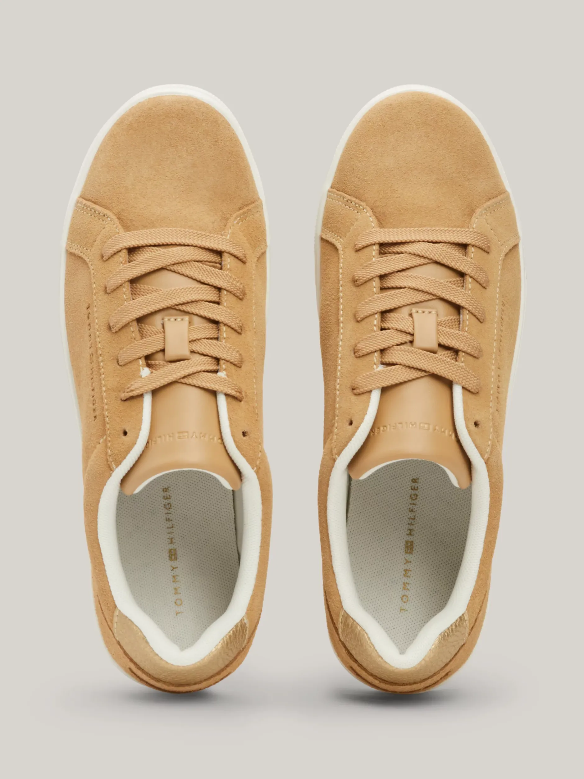 Sneakersy*Tommy Hilfiger Zamszowe Buty Sportowe CLASSIC KHAKI