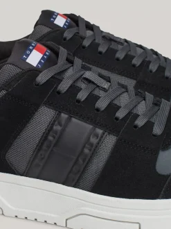 Sneakersy*Tommy Hilfiger Zamszowe Buty Sportowe Brooklyn Ze Wstawkami BLACK
