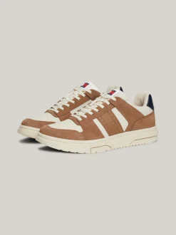 Sneakersy*Tommy Hilfiger Zamszowe Buty Sportowe Brooklyn Ze Wstawkami LIGHT SEPIA BROWN