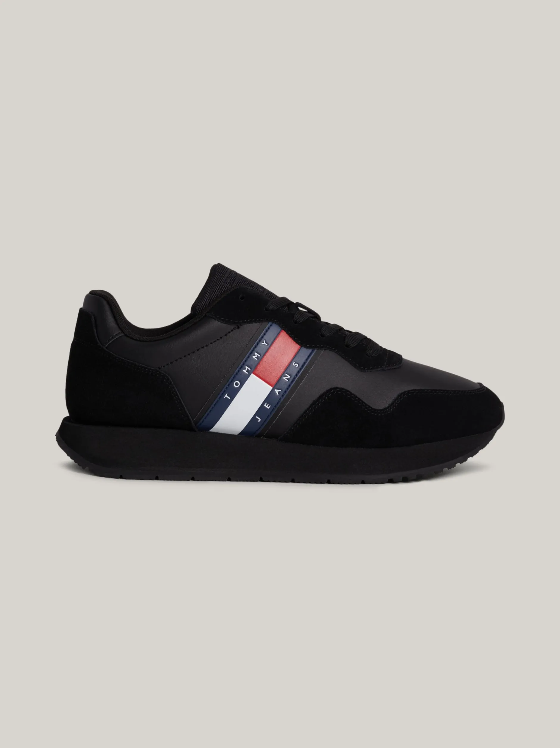 Sneakersy*Tommy Hilfiger Zamszowe Buty Sportowe Do Biegania Z Logo BLACK