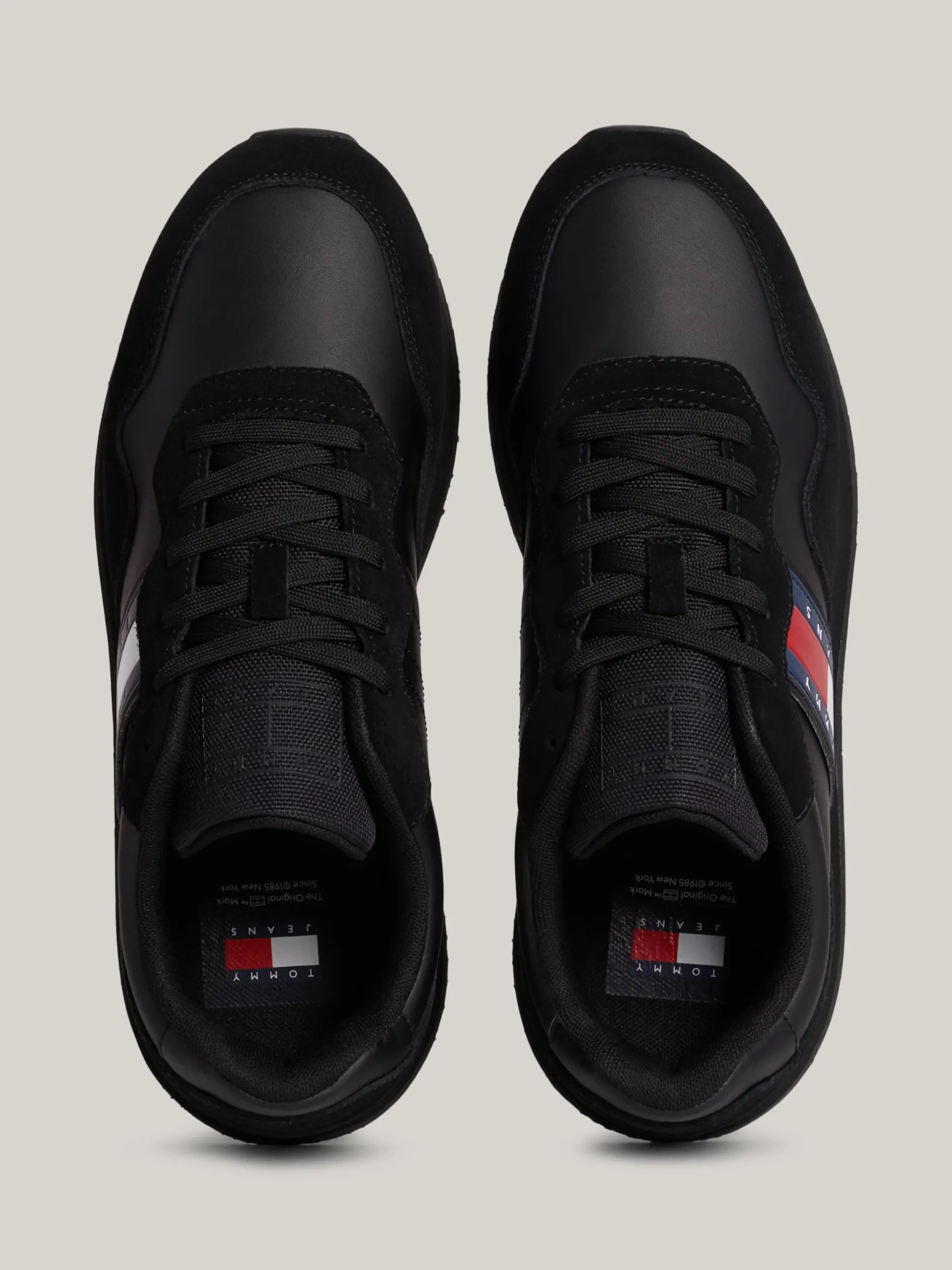 Sneakersy*Tommy Hilfiger Zamszowe Buty Sportowe Do Biegania Z Logo BLACK