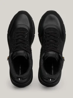 Sneakersy*Tommy Hilfiger Zamszowe Buty Sportowe Do Kostki Z Protektorem BLACK