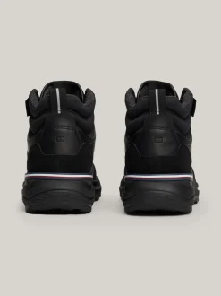 Sneakersy*Tommy Hilfiger Zamszowe Buty Sportowe Do Kostki Z Protektorem BLACK