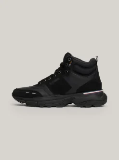 Sneakersy*Tommy Hilfiger Zamszowe Buty Sportowe Do Kostki Z Protektorem BLACK