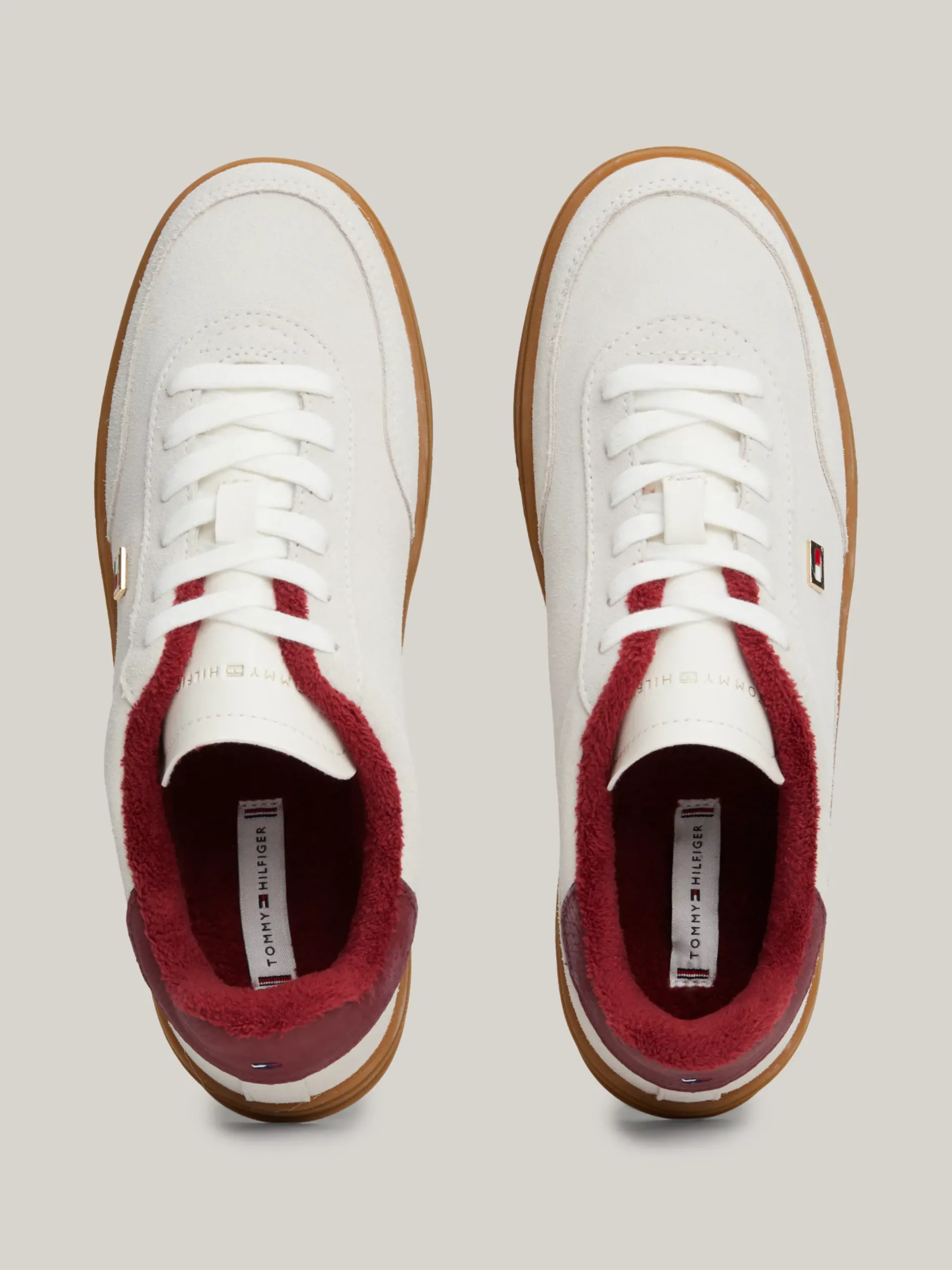 Sneakersy*Tommy Hilfiger Zamszowe Buty Sportowe Heritage ANCIENT WHITE