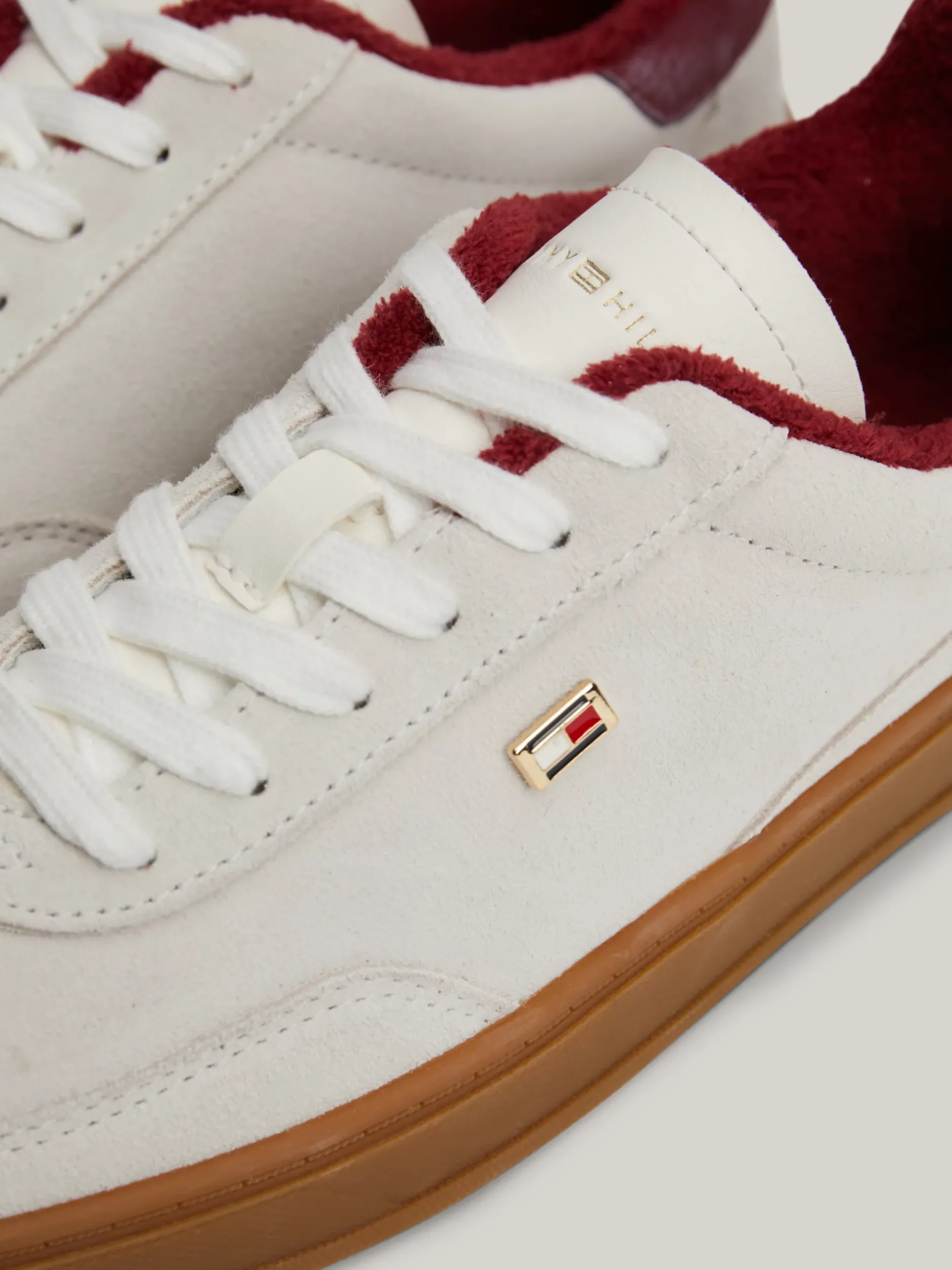 Sneakersy*Tommy Hilfiger Zamszowe Buty Sportowe Heritage ANCIENT WHITE