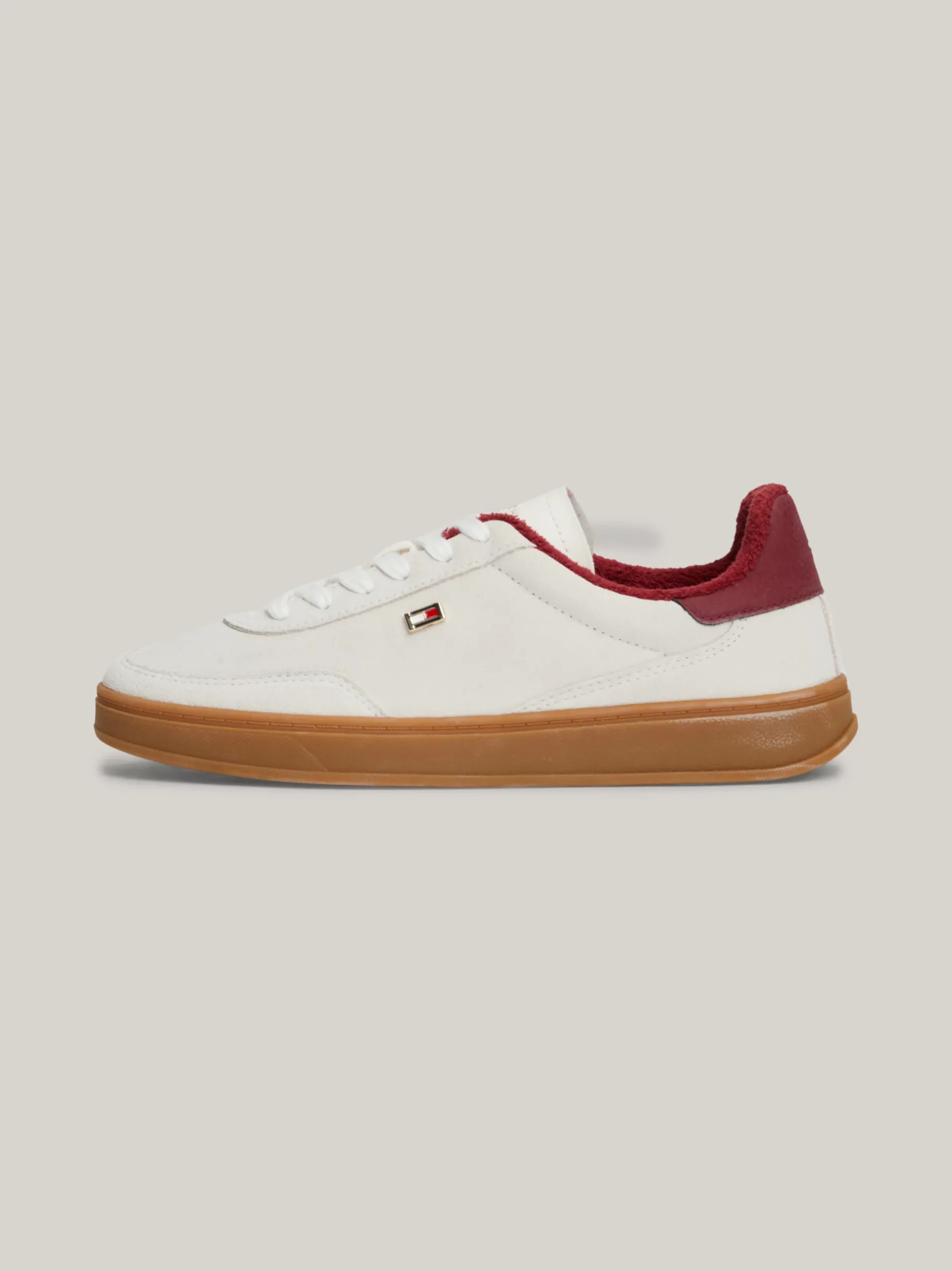 Sneakersy*Tommy Hilfiger Zamszowe Buty Sportowe Heritage ANCIENT WHITE