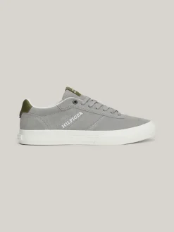Sneakersy*Tommy Hilfiger Zamszowe Buty Sportowe Z Logo ANTIQUE SILVER