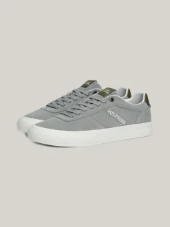 Sneakersy*Tommy Hilfiger Zamszowe Buty Sportowe Z Logo ANTIQUE SILVER