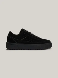 Sneakersy*Tommy Hilfiger Zamszowe Buty Sportowe Z Ciepłą Wyściółką BLACK