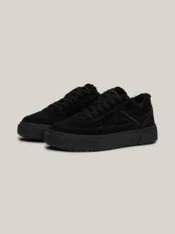 Sneakersy*Tommy Hilfiger Zamszowe Buty Sportowe Z Ciepłą Wyściółką BLACK