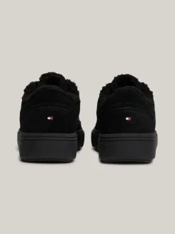 Sneakersy*Tommy Hilfiger Zamszowe Buty Sportowe Z Ciepłą Wyściółką BLACK