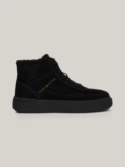 Sneakersy*Tommy Hilfiger Zamszowe Buty Sportowe Za Kostkę BLACK