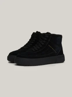 Sneakersy*Tommy Hilfiger Zamszowe Buty Sportowe Za Kostkę BLACK