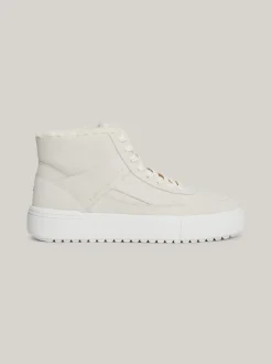 Sneakersy*Tommy Hilfiger Zamszowe Buty Sportowe Za Kostkę ANCIENT WHITE