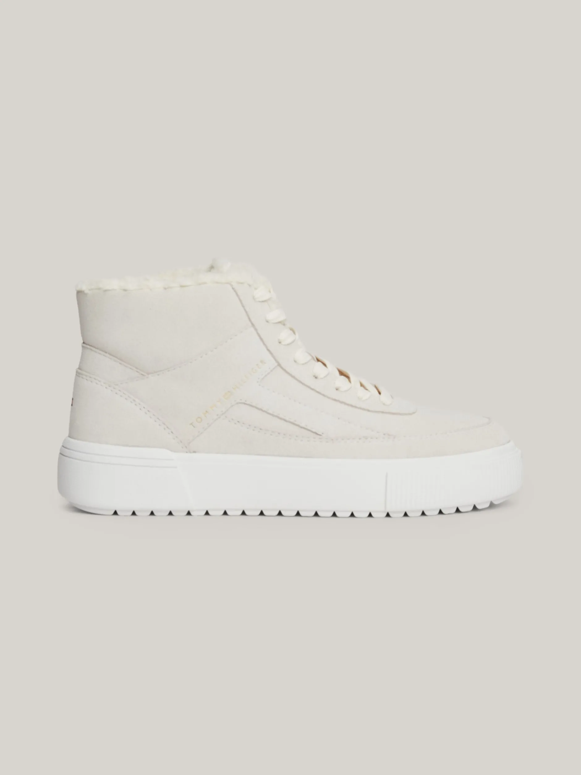 Sneakersy*Tommy Hilfiger Zamszowe Buty Sportowe Za Kostkę ANCIENT WHITE