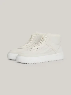 Sneakersy*Tommy Hilfiger Zamszowe Buty Sportowe Za Kostkę ANCIENT WHITE