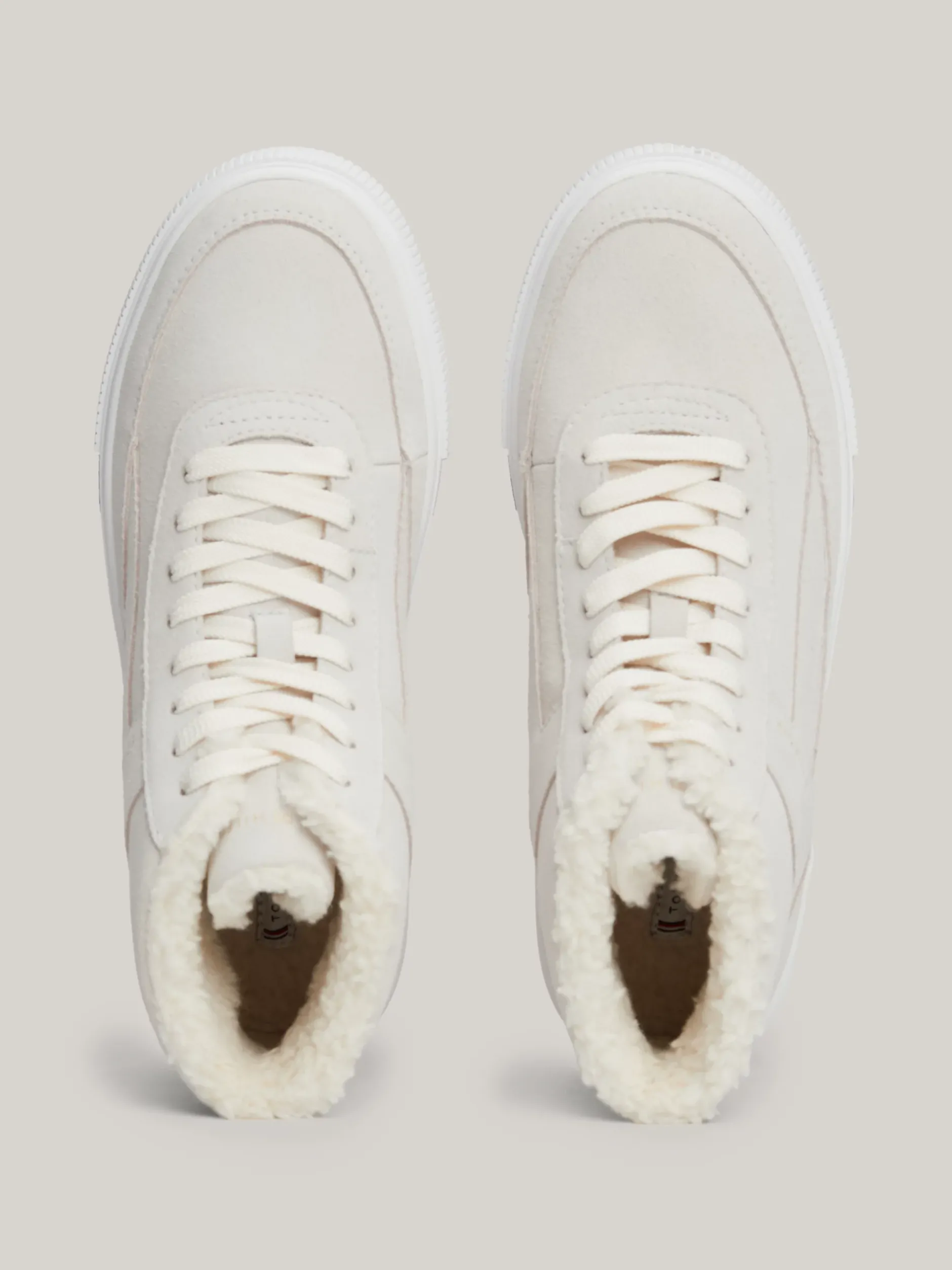 Sneakersy*Tommy Hilfiger Zamszowe Buty Sportowe Za Kostkę ANCIENT WHITE