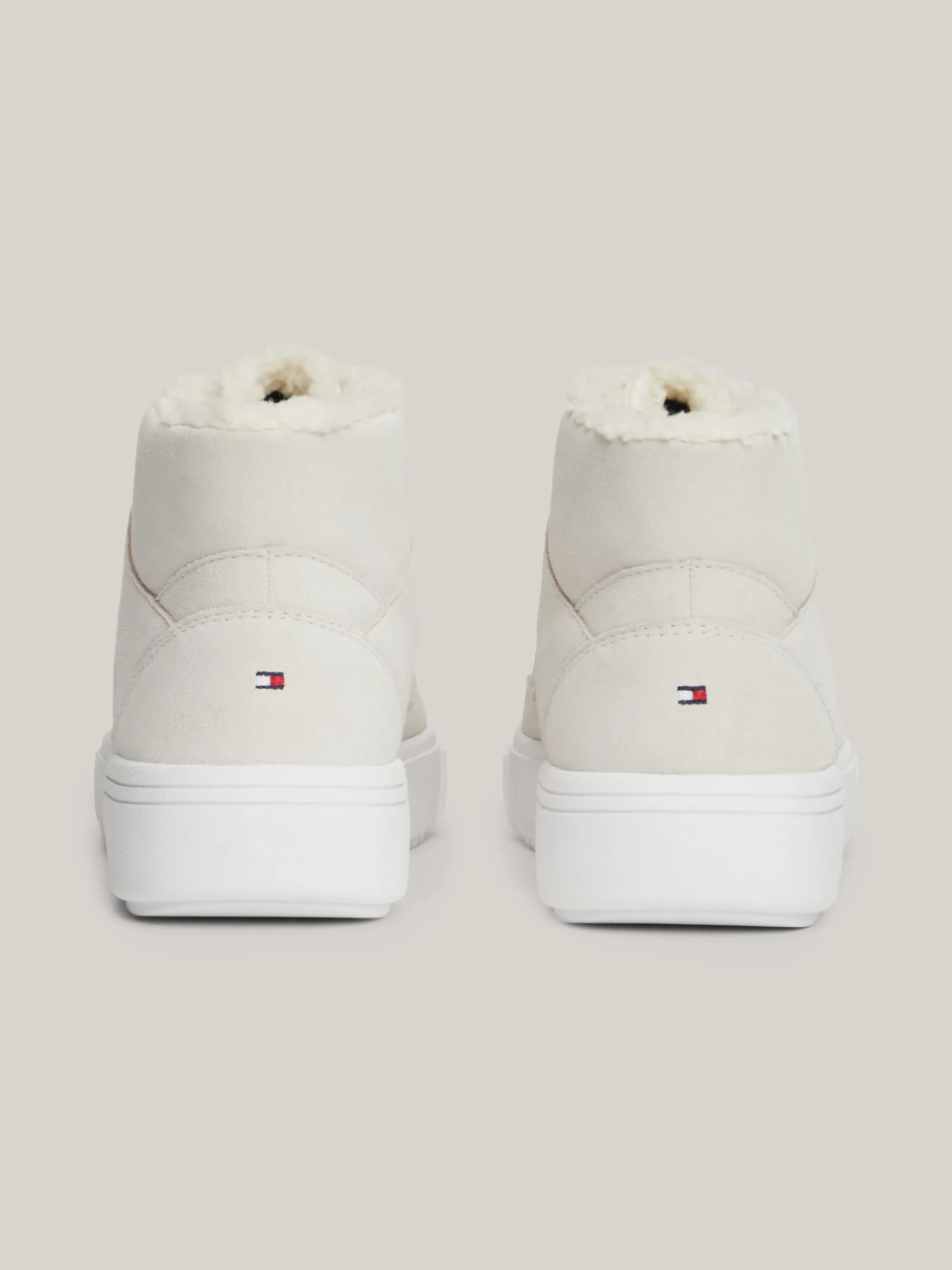 Sneakersy*Tommy Hilfiger Zamszowe Buty Sportowe Za Kostkę ANCIENT WHITE