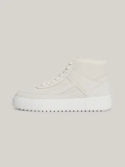 Sneakersy*Tommy Hilfiger Zamszowe Buty Sportowe Za Kostkę ANCIENT WHITE