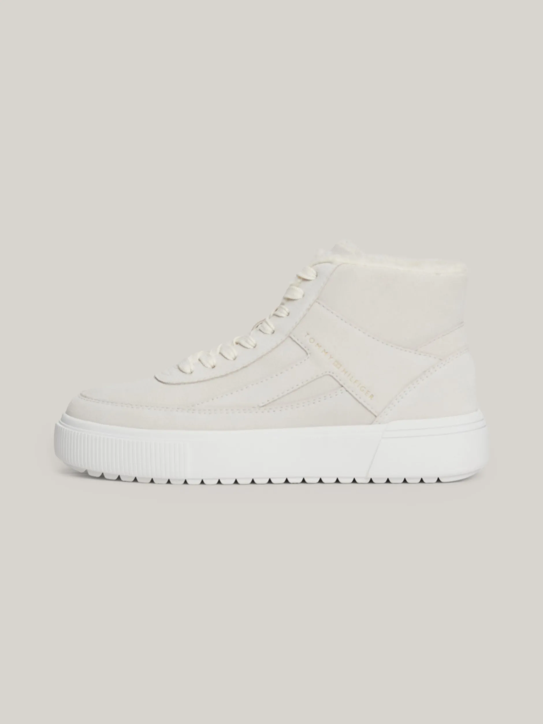 Sneakersy*Tommy Hilfiger Zamszowe Buty Sportowe Za Kostkę ANCIENT WHITE