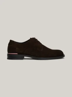 Buty Wizytowe*Tommy Hilfiger Zamszowe Derby DARK COFFEE