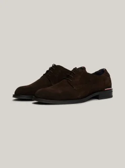 Buty Wizytowe*Tommy Hilfiger Zamszowe Derby DARK COFFEE