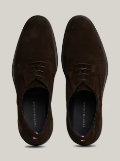 Buty Wizytowe*Tommy Hilfiger Zamszowe Derby DARK COFFEE