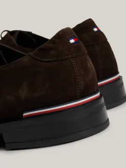 Buty Wizytowe*Tommy Hilfiger Zamszowe Derby DARK COFFEE