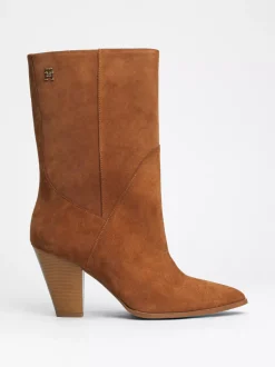 Botki|Botki Do Kostki*Tommy Hilfiger Zamszowe Kowbojki Na Obcasie Kubańskim DRIFTWOOD BROWN